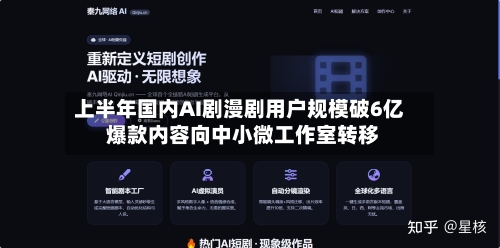 上半年国内AI剧漫剧用户规模破6亿 爆款内容向中小微工作室转移-第3张图片