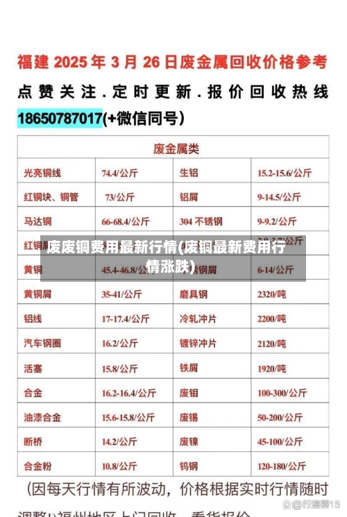 废废铜费用最新行情(废铜最新费用行情涨跌)