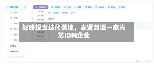 战略投资迭代落地，奉贤新添一家光芯IDM企业-第2张图片