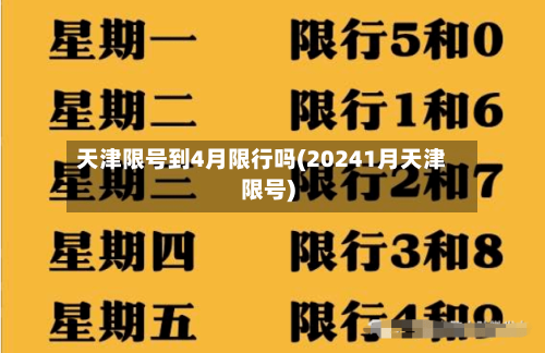 天津限号到4月限行吗(20241月天津限号)-第2张图片