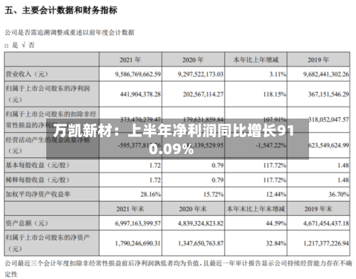 万凯新材：上半年净利润同比增长910.09%-第1张图片