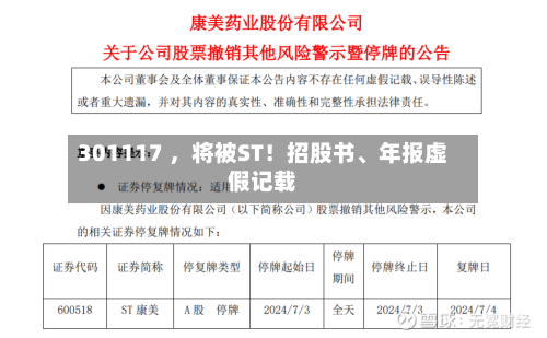 301117 ，将被ST！招股书	、年报虚假记载-第2张图片