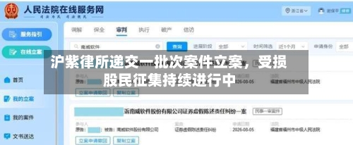 沪紫律所递交一批次案件立案，受损股民征集持续进行中