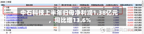 中石科技上半年归母净利润1.38亿元，同比增13.6%-第2张图片