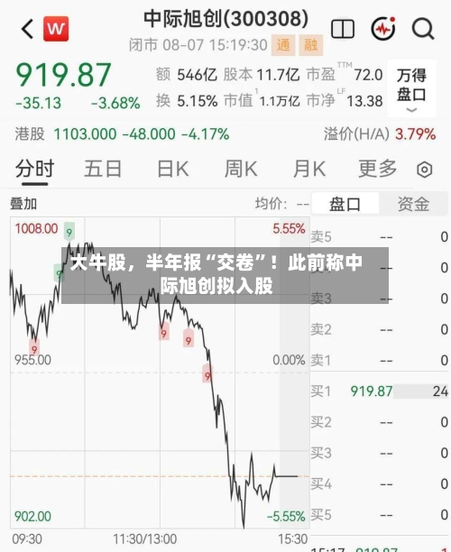 大牛股，半年报“交卷”！此前称中际旭创拟入股