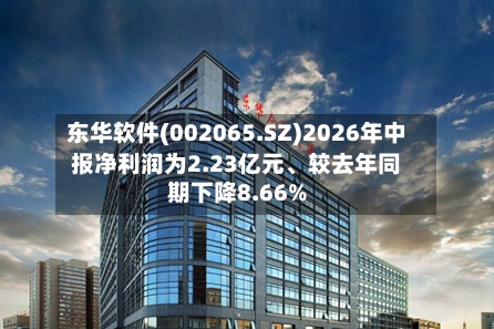 东华软件(002065.SZ)2026年中报净利润为2.23亿元、较去年同期下降8.66%-第3张图片