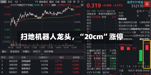 扫地机器人龙头，“20cm”涨停
