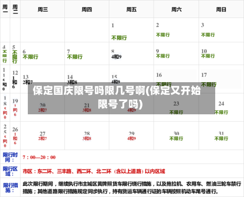 保定国庆限号吗限几号啊(保定又开始限号了吗)