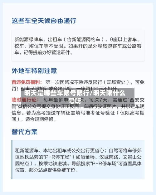 明天是哪些车限号限行/明天限什么号呀-第3张图片
