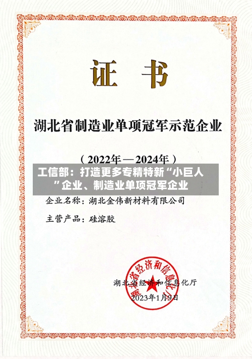 工信部：打造更多专精特新“小巨人”企业	、制造业单项冠军企业-第3张图片