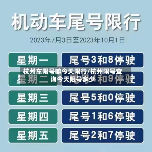杭州车限号嘛今天限行/杭州限号查询今天限号多少-第2张图片
