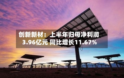 创新新材：上半年归母净利润3.96亿元 同比增长11.67%