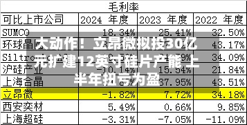 大动作！立昂微拟投30亿元扩建12英寸硅片产能 上半年扭亏为盈