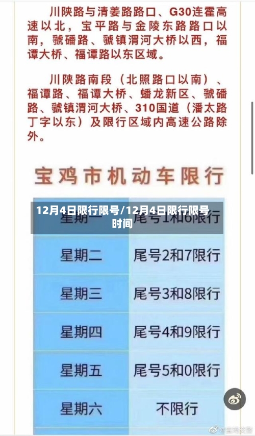 12月4日限行限号/12月4日限行限号时间-第2张图片