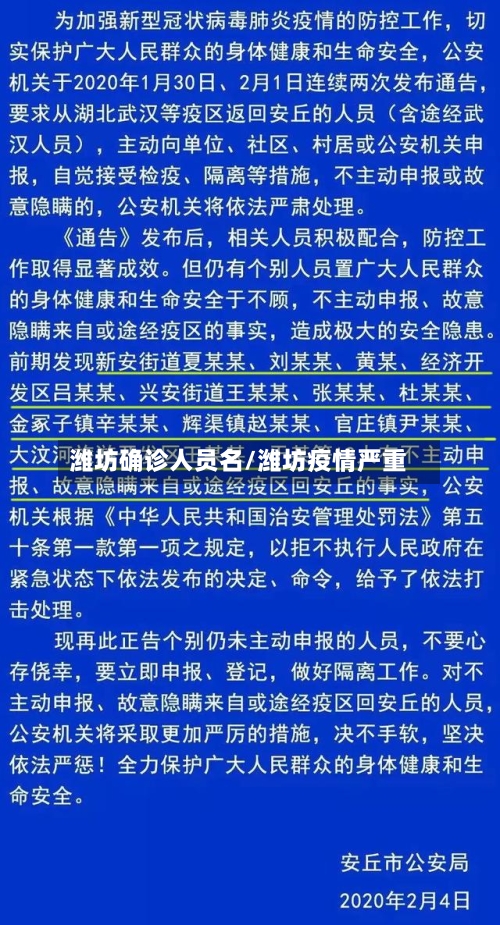 潍坊确诊人员名/潍坊疫情严重-第2张图片