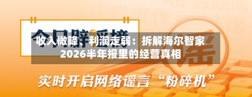 收入微降、利润走弱:拆解海尔智家2026半年报里的经营真相